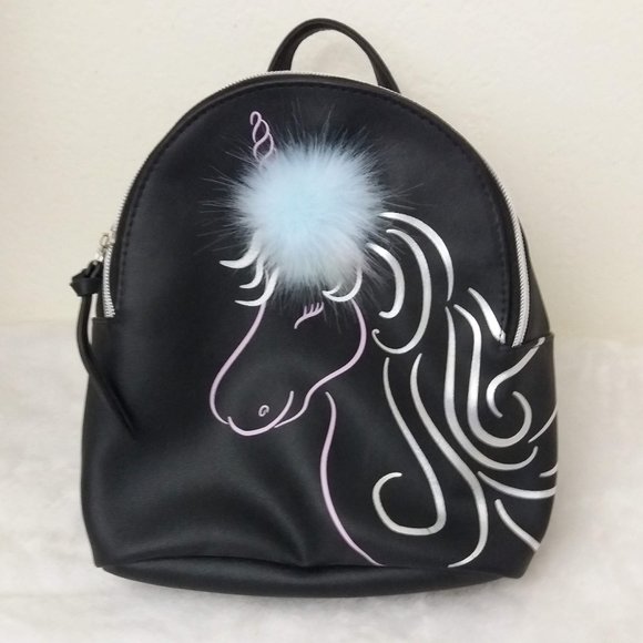 T-Shirt & Jeans Handbags - Black Unicorn Small Backpack